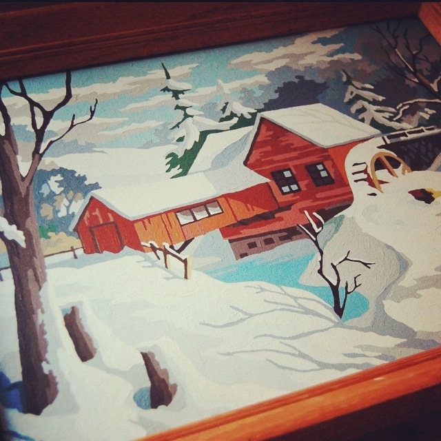 paint by number winter scene